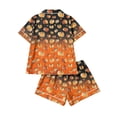 thumbnail image 5 of XAOFW Girls Halloween Pajamas Pumpkin Printed Short Sleeve Button Down Shirts Shorts Toddler Kids Fall Winter Soft Cute Sleepwear 2-3 Years, 5 of 5