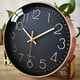 thumbnail image 5 of Reloj de pared silencioso sin tictac, 30 cm, números arábigos, decorativo, moderno, redondo, de cuarzo, para sala de estar, dormitorio, cocina, oficina, aula, color negro., 5 of 5