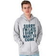thumbnail image 5 of I Didn't Want to Come Introvert Funny Zip Up Hoodie Men's Women's Brisco Brands 2X, 5 of 6