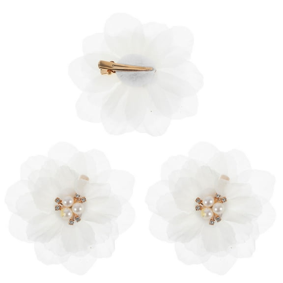 WASHWEPE 3Pcs Flower Hair Clips for Girls and Teens with Feminine Touch