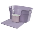 thumbnail image 1 of Cat Litter Box Semi Enclosed Cat Sand Box Durable Anti Splashing High Sided Open Pedal Board, 1 of 9