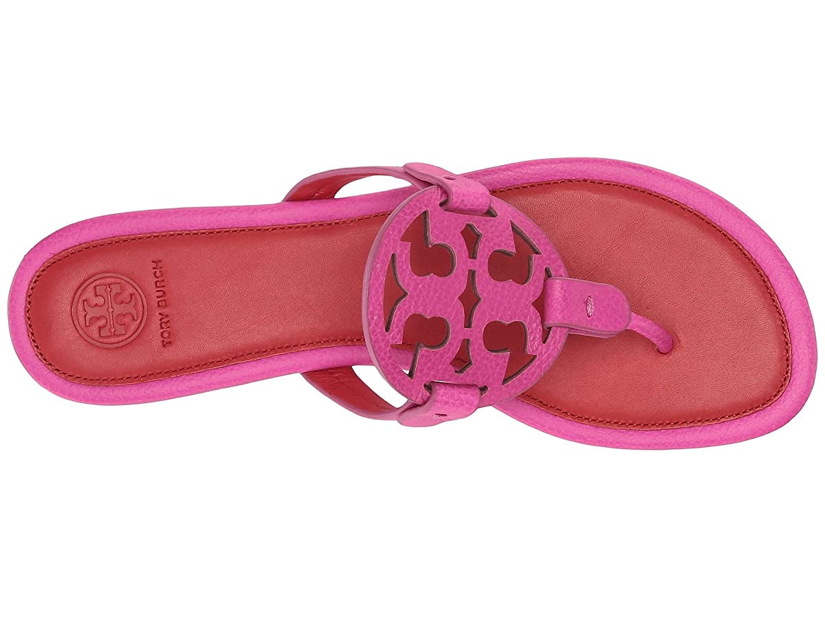  Tory Burch Womens 152862 Miller Nappa Leather Sandal Flats,  Spring Crocus/Light Pink/Zesty, (6.5)