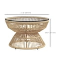 thumbnail image 3 of Outsunny Rattan Outdoor Coffee Table, Patio End Table, Nature Wood, 3 of 10