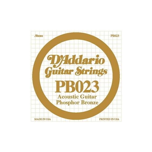 D'Addario PB023 Phosphor Bronze Acoustic Guitar String