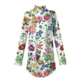 thumbnail image 5 of TQWQT Tunic tops for Women Loose Fit Dressy Floral Printed Tunic Top Long Sleeve Shirt Fall Mockneck T-Shirt Curved Hem Graphic Tee Camouflage M, 5 of 5