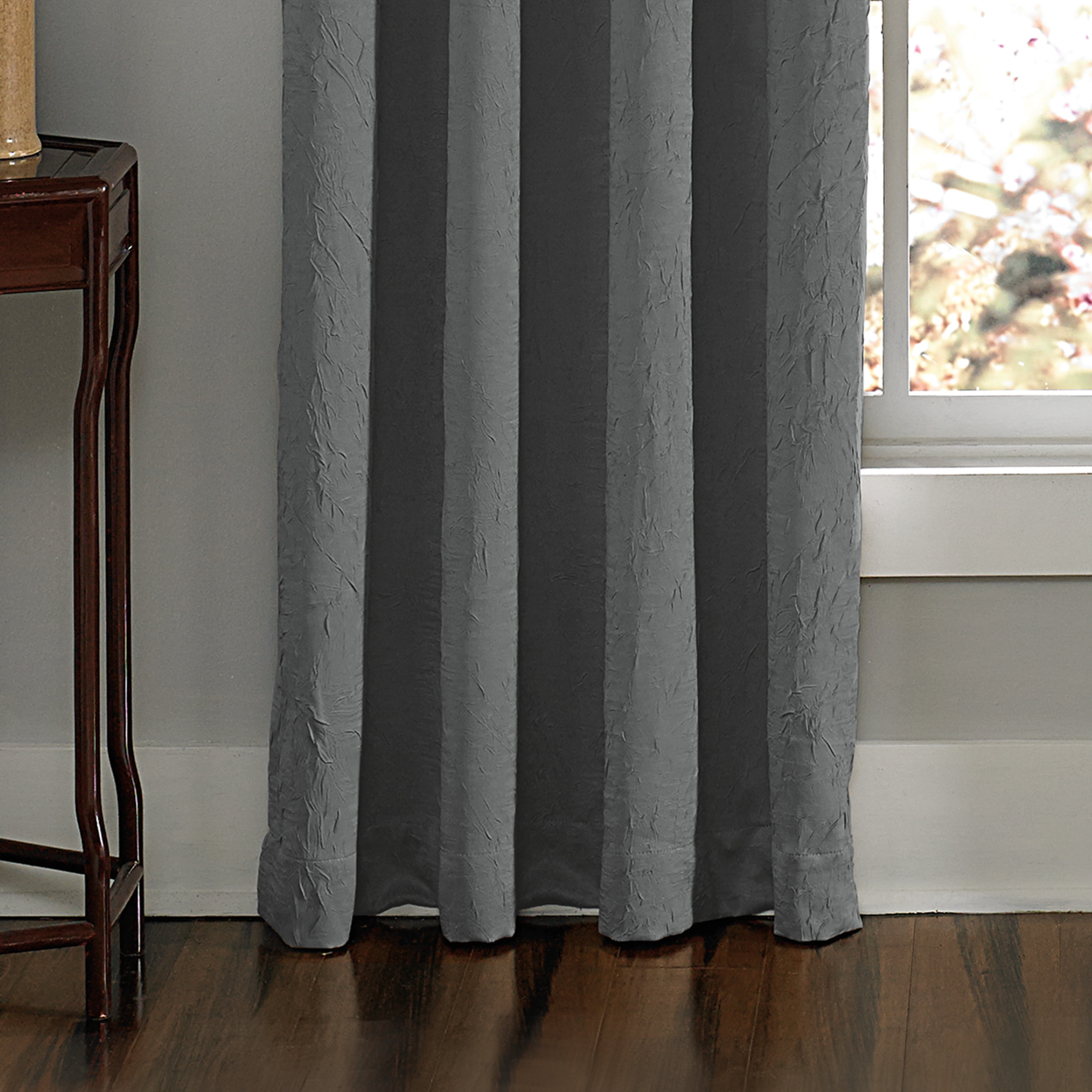 Curtainworks Lenox Grommet Indoor Single Curtain 50" x 144", Gray, Polyester, Adult