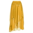 thumbnail image 7 of Doomiva Women Belly Dance Skirts Dance Chiffon Skirt with Coin Party Layered Dancing Skirt Yellow One Size, 7 of 7