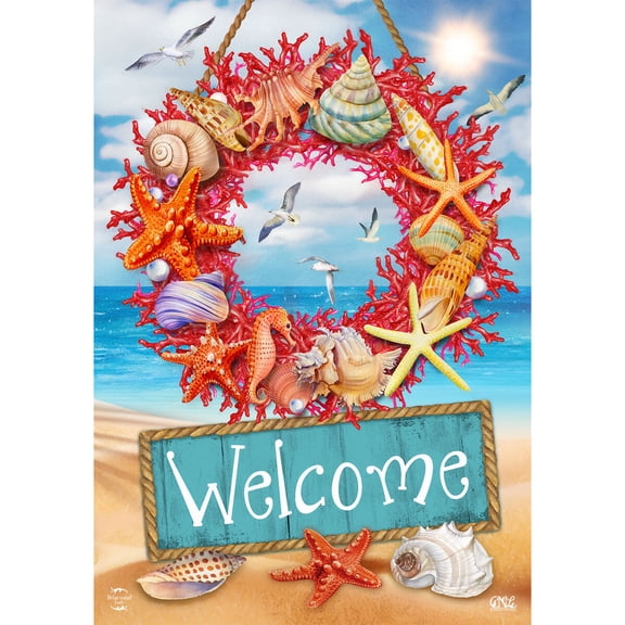 Briarwood Lane Summer Garden Flag 12x18 For Outdoor Coral Wreath For Summer Garden Flag Flags For Outside