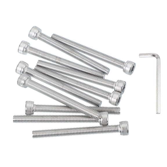 Uxcell 10 Pcs M6 x 60mm Hex Socket Head Cap Screws Bolts, 304 Stainless Steel Screws with Wrench