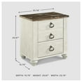 thumbnail image 5 of Signature Design by Ashley Willowton Farmhouse 2 Drawer Nightstand with USB Charging Ports, Whitewash, 5 of 6