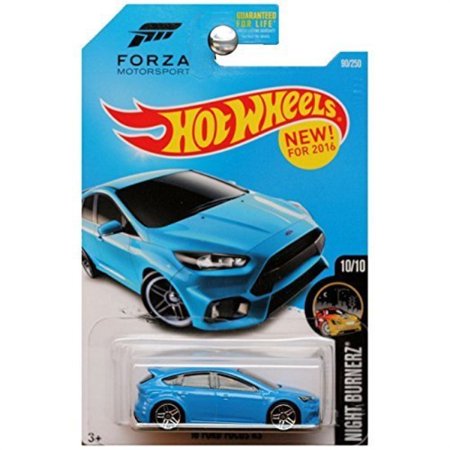 Hot Wheels Blue Card - hot wheels 2016 night burnerz forza motorsport '16 ford focus rs 90/250, blue