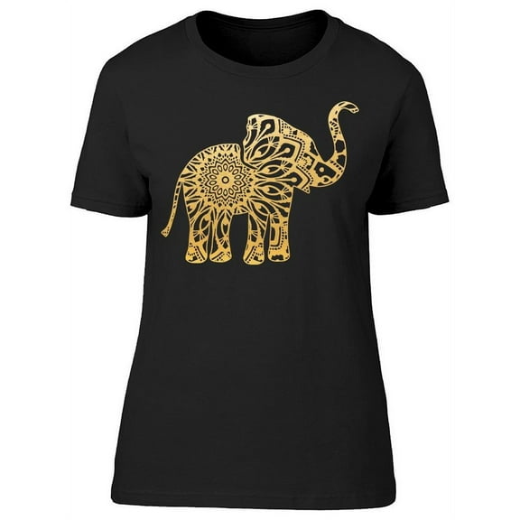 Mandala In Elephant Shape T-Shirt Women -Image by Shutterstock, Female 3X-Large