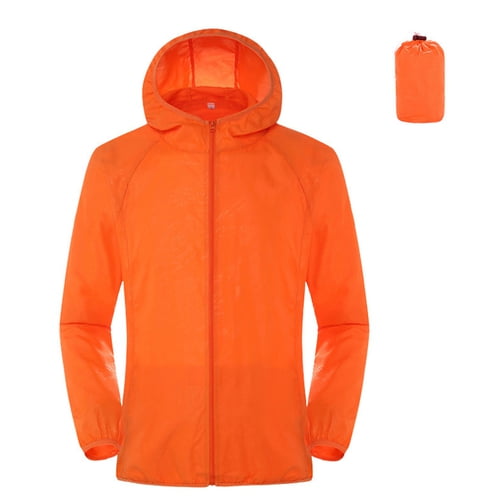 Skymirror Hooded Long Sleeve Shrinkable Cuffs Pockets Zipper Placket Windbreaker Jacket Men Women Waterproof Sun Protection Coat