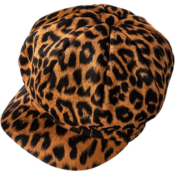 YooGuoGuo Womens Retro 70s Leopard Ivy Newsboy Beret Hat Cap