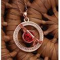 thumbnail image 2 of Leafael "Superstar Zodiac Constellation Pendant Necklace Made with Premium Crystal June July Birthstone Siam Red Horoscope Jewelry, Cancer, 14k Rose Gold Plated, 18"+2", 2 of 7