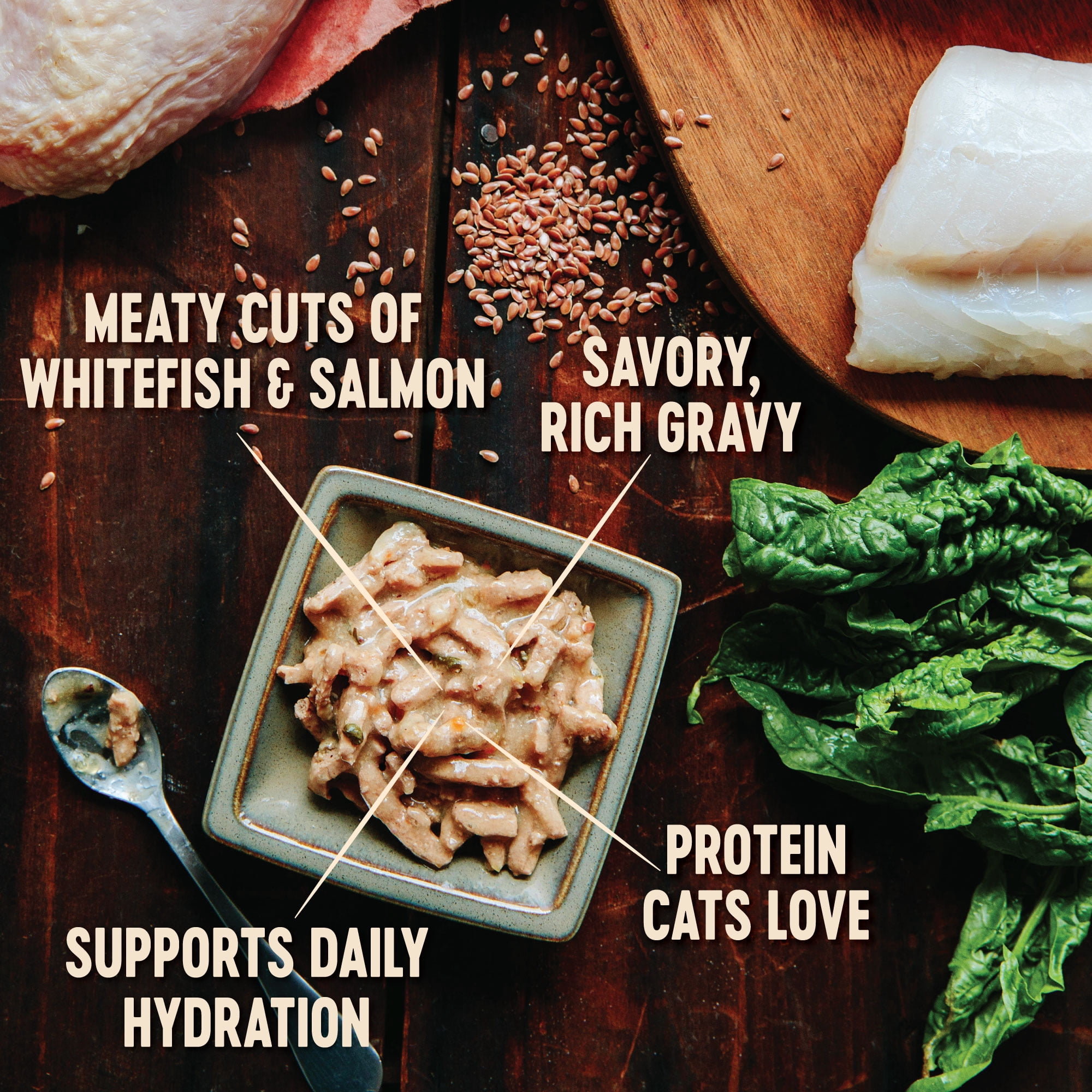 Wellness CORE Hearty Cuts Wet Cat Food, Whitefish & Salmon, 5.5oz Can (Pack of 24)