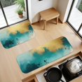 thumbnail image 2 of Blue and Gold Marble Pattern Kitchen Mat Set Of 2,Anti-Fatigue Floor Mats, Non-Slip Standing Mats for Kitchen, 47x17 and 30x17 Inches, 2 of 4