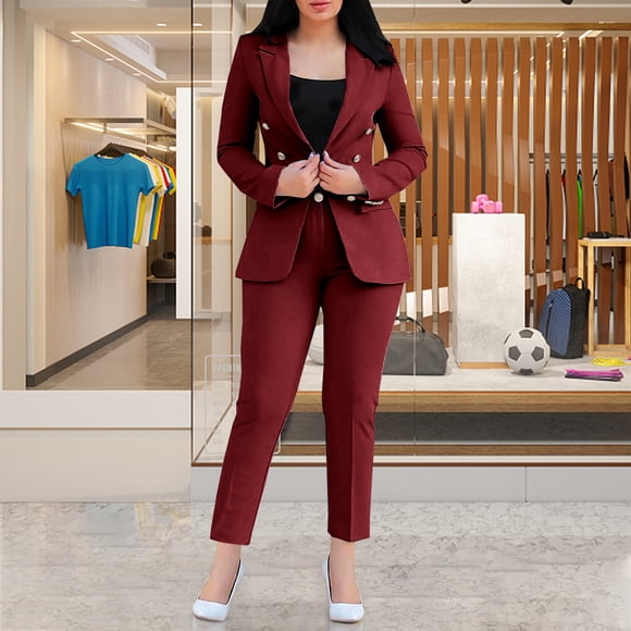 Aqestyerly Workout Sets for Women Women's Solid Color Fashion Suit Women's Casual Set