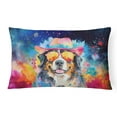 thumbnail image 6 of Border Collie Hippie Dawg Fabric Decorative Pillow 12 in x 16 in, 6 of 65