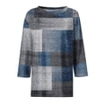 thumbnail image 4 of DPTALR T-shirt Imprimé pour Femmes Manches 3/4 Blouse Col Rond Hauts Décontractés, 4 of 5