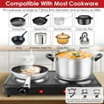 thumbnail image 3 of 1800W Dual Electric Stove Infrared Dual Burner Portable Hot Plates Glass Double Cooktop Countertop Counter Stove, 3 of 8