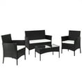 Outdoor Patio Furniture Set, Seizeen 4 Pieces Rattan Conversation Set