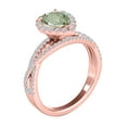 thumbnail image 2 of Mauli Jewels Rings for Women 2.34 Carat Diamond and Pear Shaped Green Amethyst Ring Shared-prong 10K Rose Gold, 2 of 6