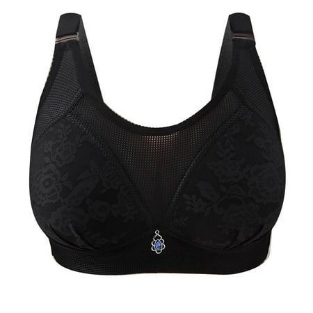 

Women Breathable Full-Coverage Bras Modest Underwear Mesh Full Figure Longline Sports Bra Wirefree Everyday Bra