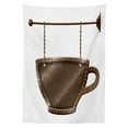 thumbnail image 3 of Ambesonne Coffee Tablecloth Rectangular Table Cover, Rusty Cup Singboard, 60"x84", Umber White, 3 of 4