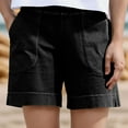 thumbnail image 4 of Comfy Stretch Twill Shorts for Women Casual Summer Shorts Elastic Waist Pull on Denim Jean Shorts Plus Size Black L, 4 of 7