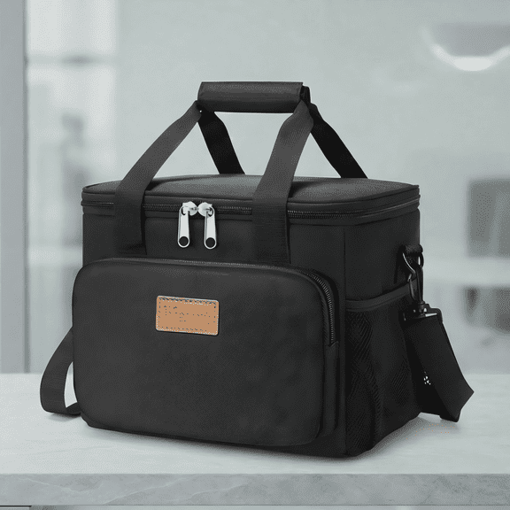 Norcho Large Insulated Lunch Bag Cooler Tote for Adults, Soft Lunch Box for Men and Women, 12-Can (9L), Black