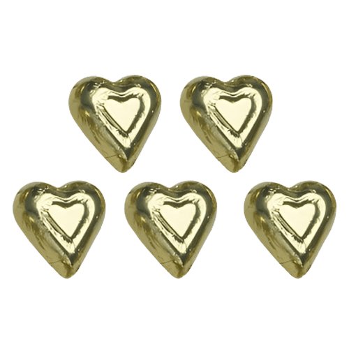 Milk Chocolate Individually Wrapped Gold Hearts 1.5 lb Bulk Bag