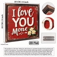 thumbnail image 3 of 2D Flat 1pc Romantic Valentine Art Decorative Sign 'I Love You More' 8x8 Inch Wooden Sign, Farmhouse Wall Plaques for Kitchen, Entrance, Cafe, Office DeskWall Decor, Perfect for Valentine'S Day, 3 of 9