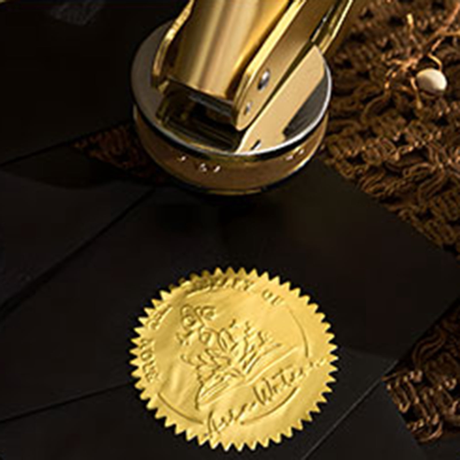 Yesbay Book Embosser Hand Operated Embosser Stamp Stainless Steel Embossing Tool for Paper Cardboard Leather DIY Craft