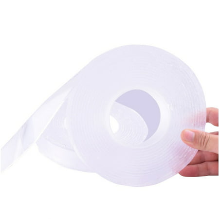 Traceless Washable Adhesive Tape, Reusable Gel Nano Tape Multifunction Clear Double-sided Removable Tape for Paste Photos And Posters, Fix Carpet Mats, Paste Items (Best Way To Clean Grip Tape)