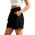 thumbnail image 7 of Women's Soft Cotton Elastic Waistband Shorts with Pockets, Pull On Casual Summer Bottoms with Relaxed Fit, Comfortable Everyday Shorts with Tummy Control for Active Walking,, 7 of 7