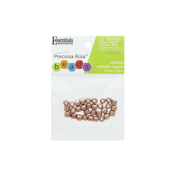Essentials by Leisure Arts Czech Rola Bead Opaque Metallic Copper 6.2mm 10gm – Czech Glass Beads for Jewelry Making, Czech Beads for DIY Bracelets, Necklaces, and Craft Projects