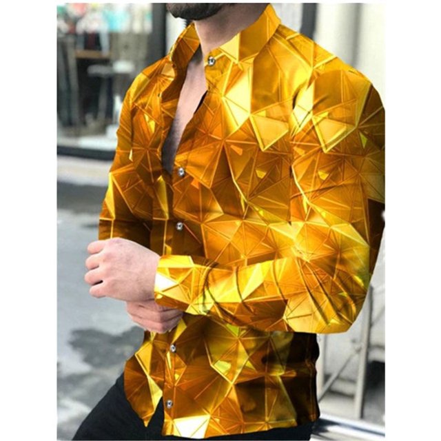 Camisas hawaianas Camisas con estampado digital 3D Camisas de moda para hombres Blusas casuales de playa Blusas con solapa cubana Ropa para hombres Voion