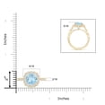 thumbnail image 3 of ANGARA Natural Cushion 1.95 ct Aquamarine Ring with Floral Halo in 14K Yellow Gold for Women (Size-8mm) | March Birthstone, Birthday, Anniversary, Jewelry Gift for Women | Natural Aquamarine Ring, 3 of 7