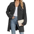 thumbnail image 4 of Womens Corduroy Shacket Button Down Shirts Oversized Long Sleeve Casual Cardigan Jacket 2024 Fall Fashion Clothes, 4 of 6