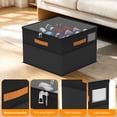 thumbnail image 4 of Shoe Organizer for Closet, Foldable Shoe Storage Containers with Clear Cover, Bottom Support, Fits up to 16 Pairs, Black, 4 of 8