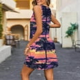 thumbnail image 4 of UPPADA Women's Summer Beach Dress Floral Print Midi Sundress Sleeveless Casual T-Shirts Dress V Neck Loose Boho Tank Dresses My Lists On My Account Orange,S, 4 of 7