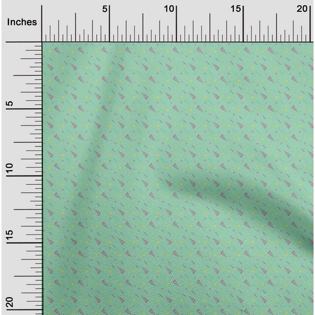 oneOone Cotton Cambric Fabric Dot|Zig Zag & Triangle Geometric Printed Craft Fabric BTY 56 Inch Wide