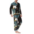 thumbnail image 2 of Salouo Forest River Bald Eagle Print Button-Front Long Sleeve Pajama Set for Men, Soft 2Pjs Men's Long Sleeve Sleepwear-XX-Large, 2 of 7