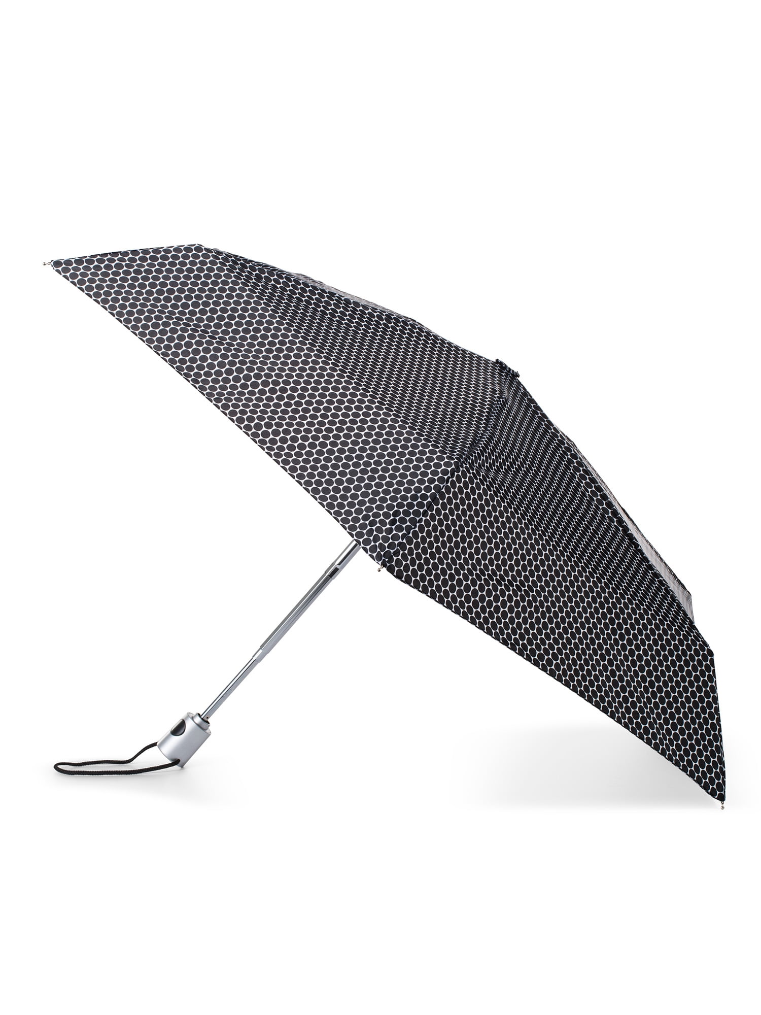 Totes Rain and Sun Auto Open Umbrella With Large 42 Inch Coverage Area Dots 
