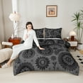 thumbnail image 4 of Manfei Bohemian Paisley Bedding Comforter Set 2pcs, Hippie Mandala Twin Comforter Sets, Black Gray Bedding Set, Luxury Bedroom Decor, 4 of 8