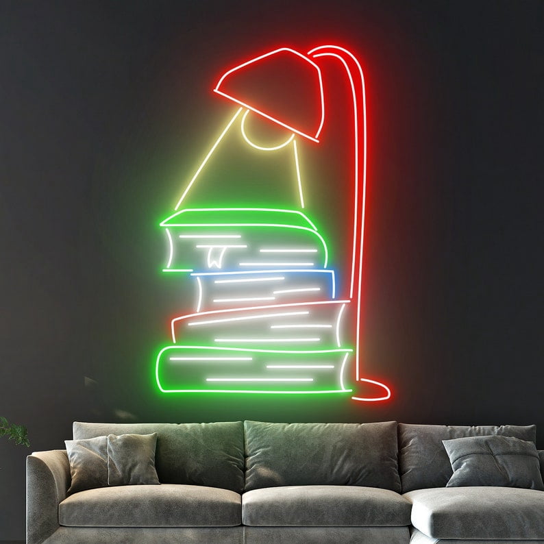 Handmadetneonsign Open Book Neon Sign, Book Open Shop Neon Light, Bookworm LED Light, Bookish Sign