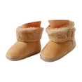 thumbnail image 4 of Quealent Toddler Winter Snow Boots for Girls Boys Comfy Warm Faux Furry Lined Kids Ankle Boots Slip On Fuzzy Short Boot Khaki for Size 4.5, 4 of 9
