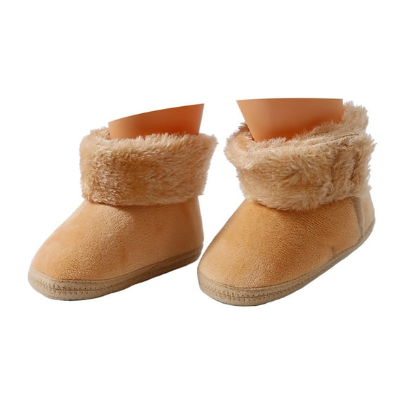 Dakaela Infant Baby Boots Boys Girls Plush Winter Snow Bowknot Boot Newborn Toddlers Crib Walking Shoes