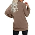 thumbnail image 3 of Women's Casual Solid Sweatshirts Long Sleeve Crew Neck Tops Loose Pullovers, 3 of 4